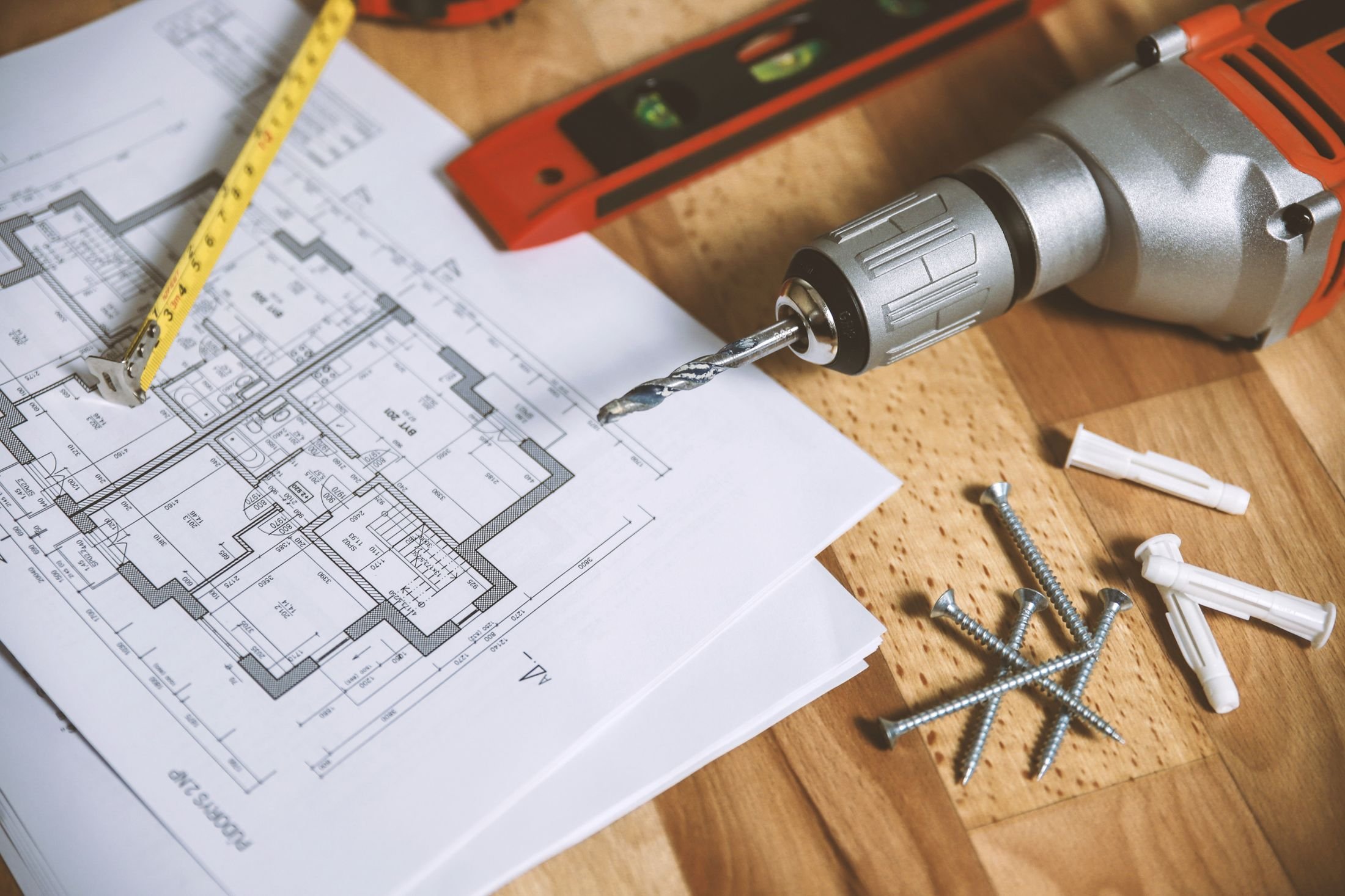 Real project planning and material detail photographed in a residential setting